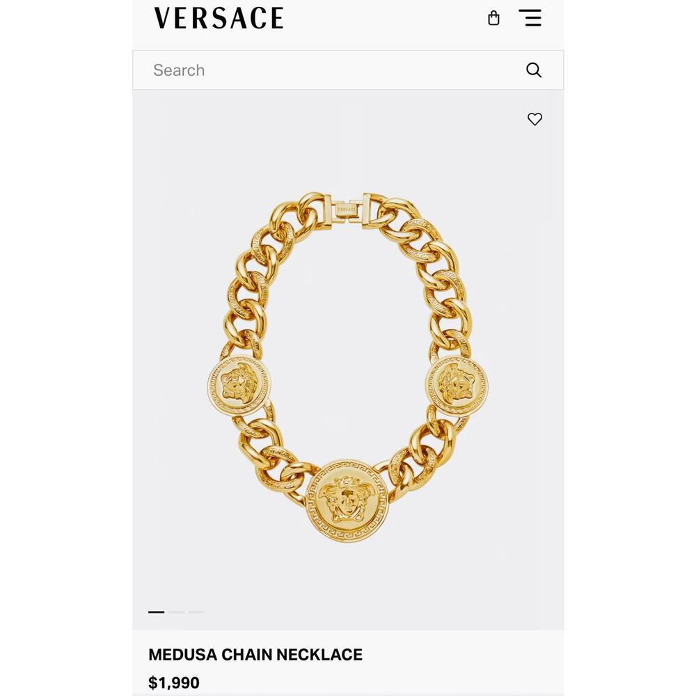 NECKLACE: Golden-Tone Lion Head Thick Chain w/Lg Alloy Pendant & Zirconias, NWOT - Picture 13 of 16